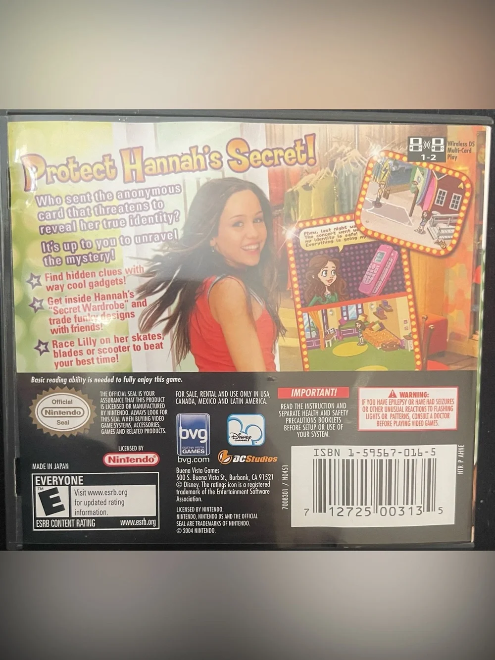 Hannah Montana Nintendo DS Game in Original Case